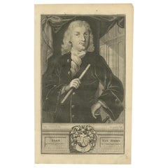 Antique Portrait of Joan van Hoorn by Valentijn '1726'