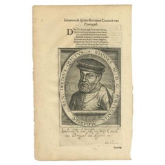 Antique Portrait of John III of Portugal by Janszoon, 1615
