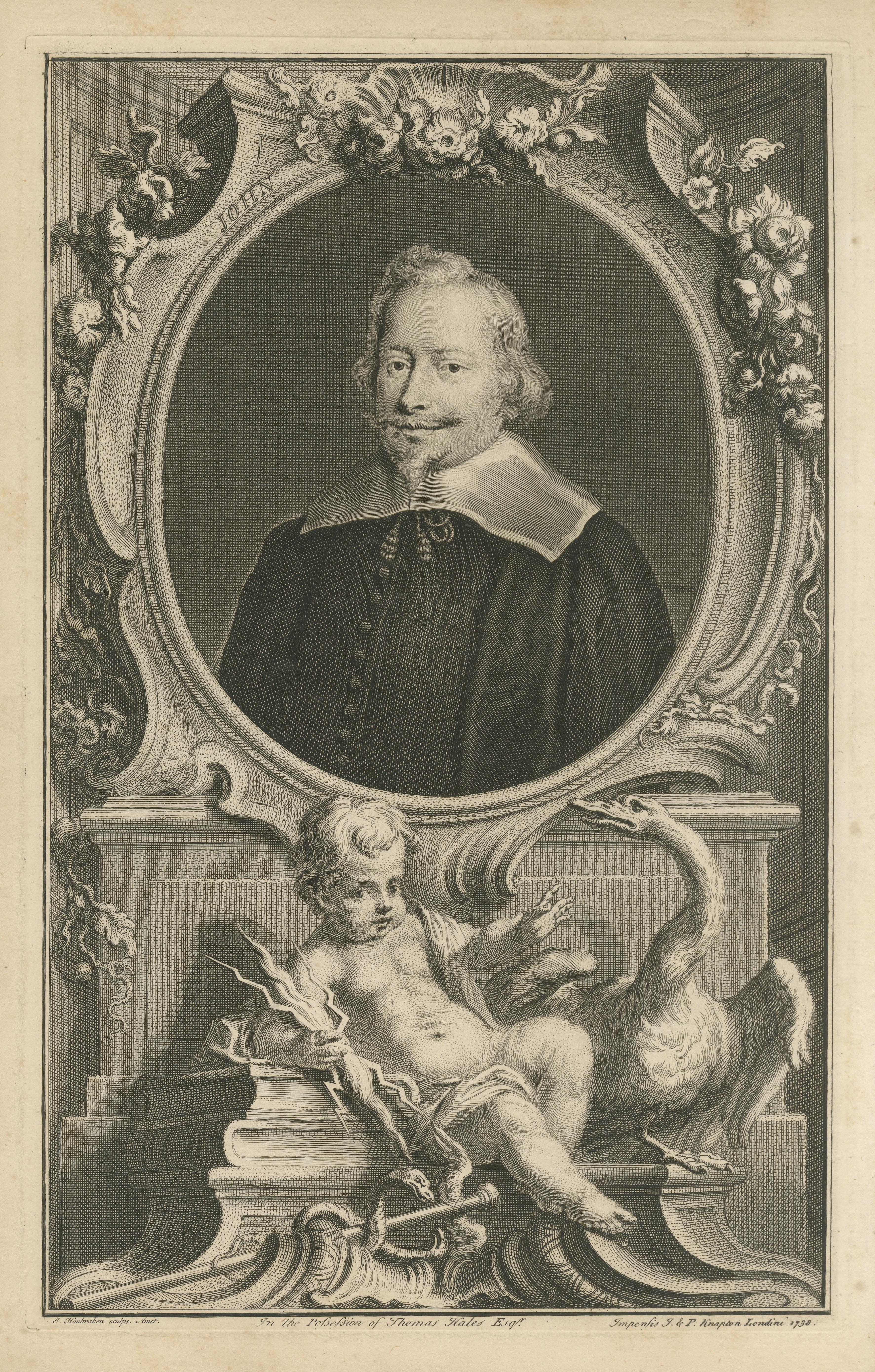 Antique Portrait of John Pym, English Politician In Good Condition For Sale In Langweer, NL