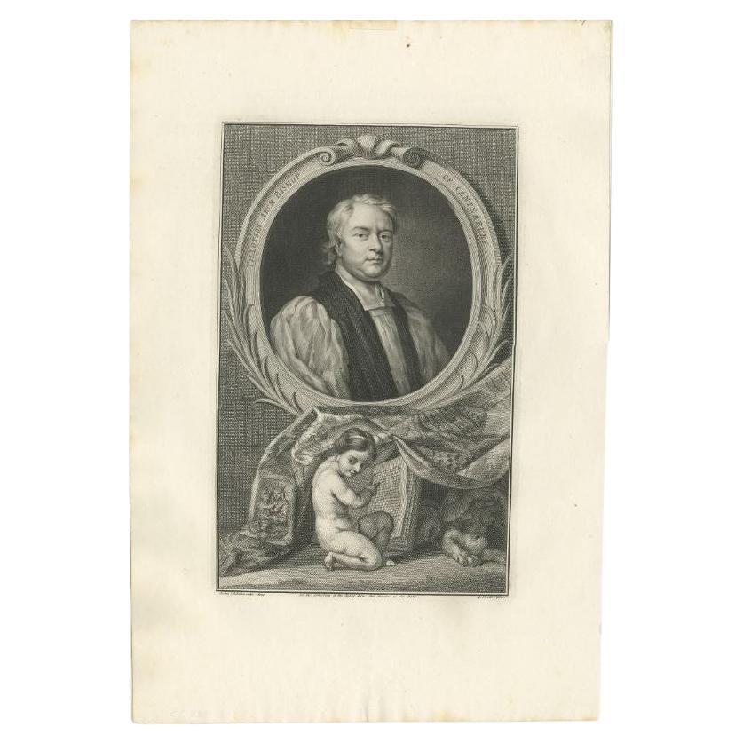 Antique portrait titled 'Tillotson Arch Bishop of Canterbury'. Old portrait of John Tillotson. John Tillotson (October 1630 – 22 November 1694) was the Anglican Archbishop of Canterbury from 1691 to 1694. This print originates from 'The Heads of