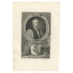 Antique Portrait of John Tillotson, the Anglican Archbishop of Canterbury