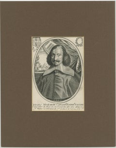 Antique Portrait of Jules Cardinal Mazarin