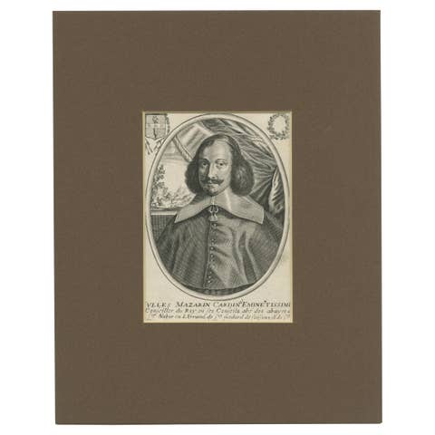 Antique Portrait of Jules Cardinal Mazarin