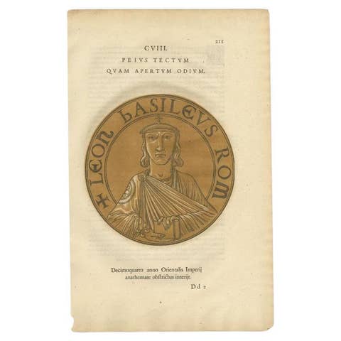 Antique Portrait of Leo III the Isaurian by Goltzius, 1645