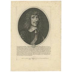 Antique Portrait of Léon Bouthillier by Boissevin, '1652'