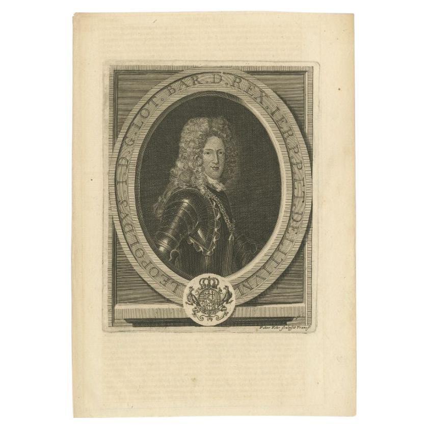 Antique Portrait of Léopold Joseph, Duke of Lorraine, 1707 For Sale