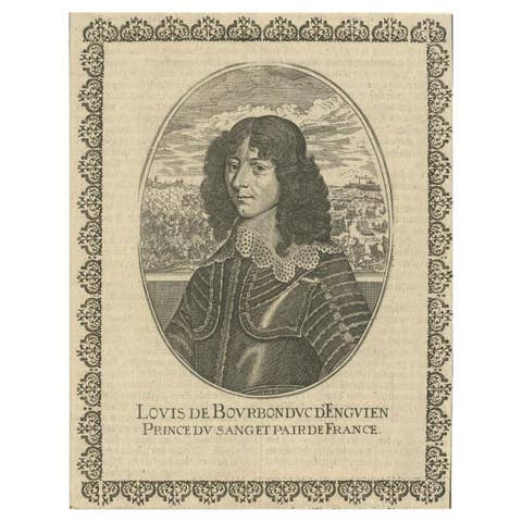 Antique Portrait of Louis II De Bourbon, circa 1660