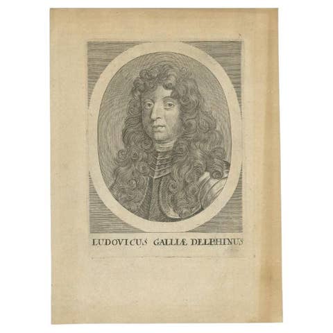 Antique Portrait of Louis of France, circa 1740