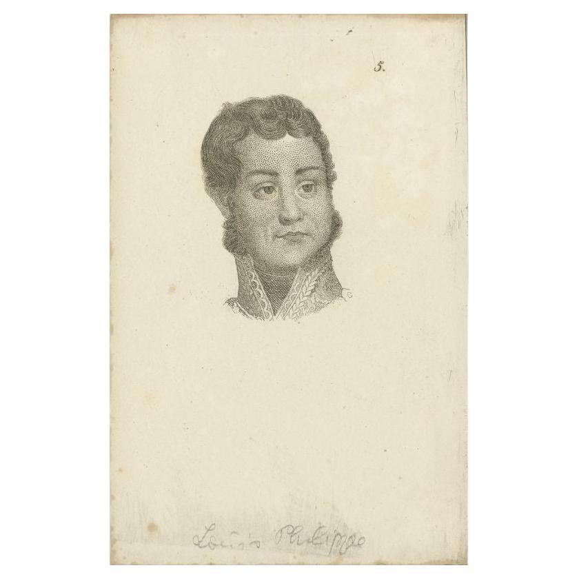 Antique Portrait of Louis Philippe I, Last King of France, circa 1820