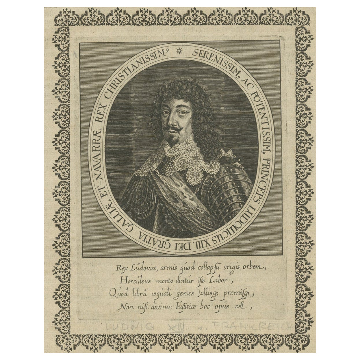 Portrait ancien de Louis XIII de France, vers 1660