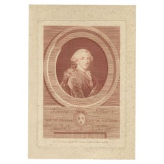Antique Portrait of Louis XVI, King of France, by Duponchel, circa 1790