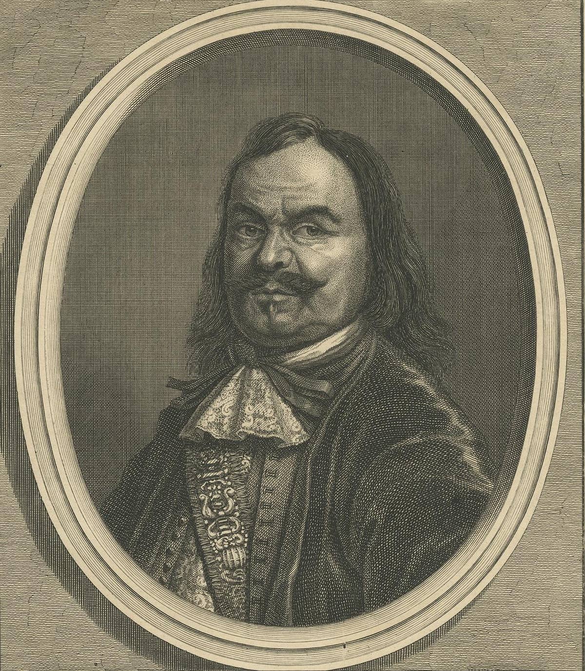 Antique Portrait of Michiel De Ruyter by B. Picart, 1728