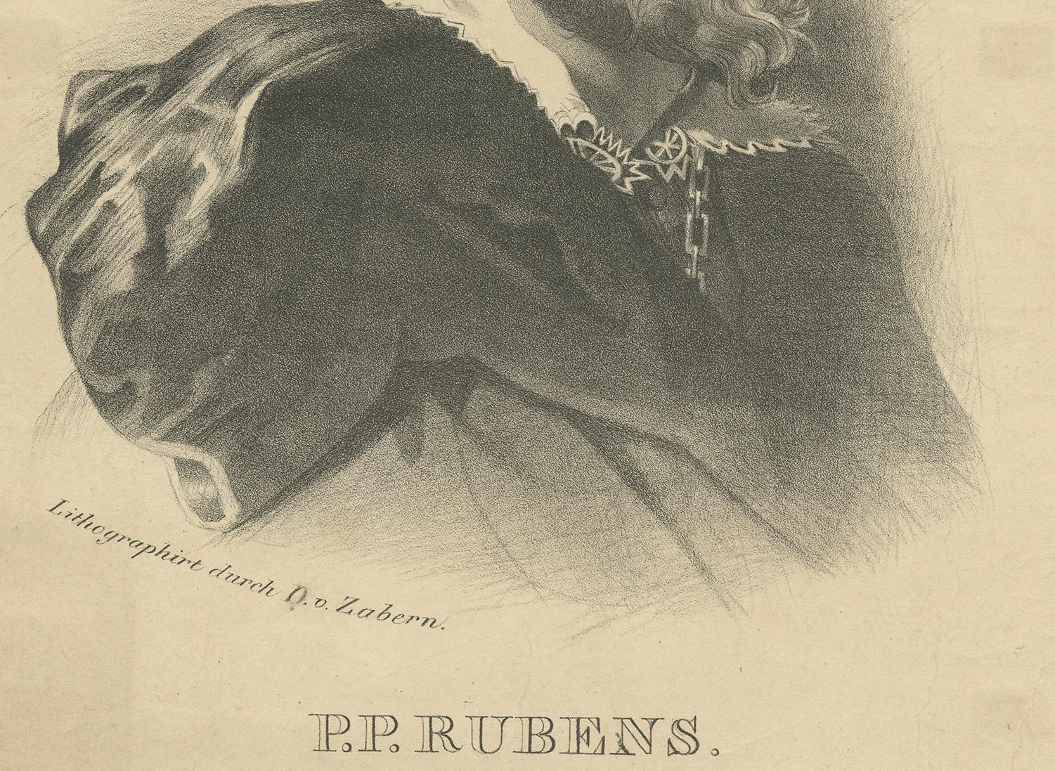 Autre Portrait ancien de Peter Paul Rubens par Zabern, vers 1840 en vente