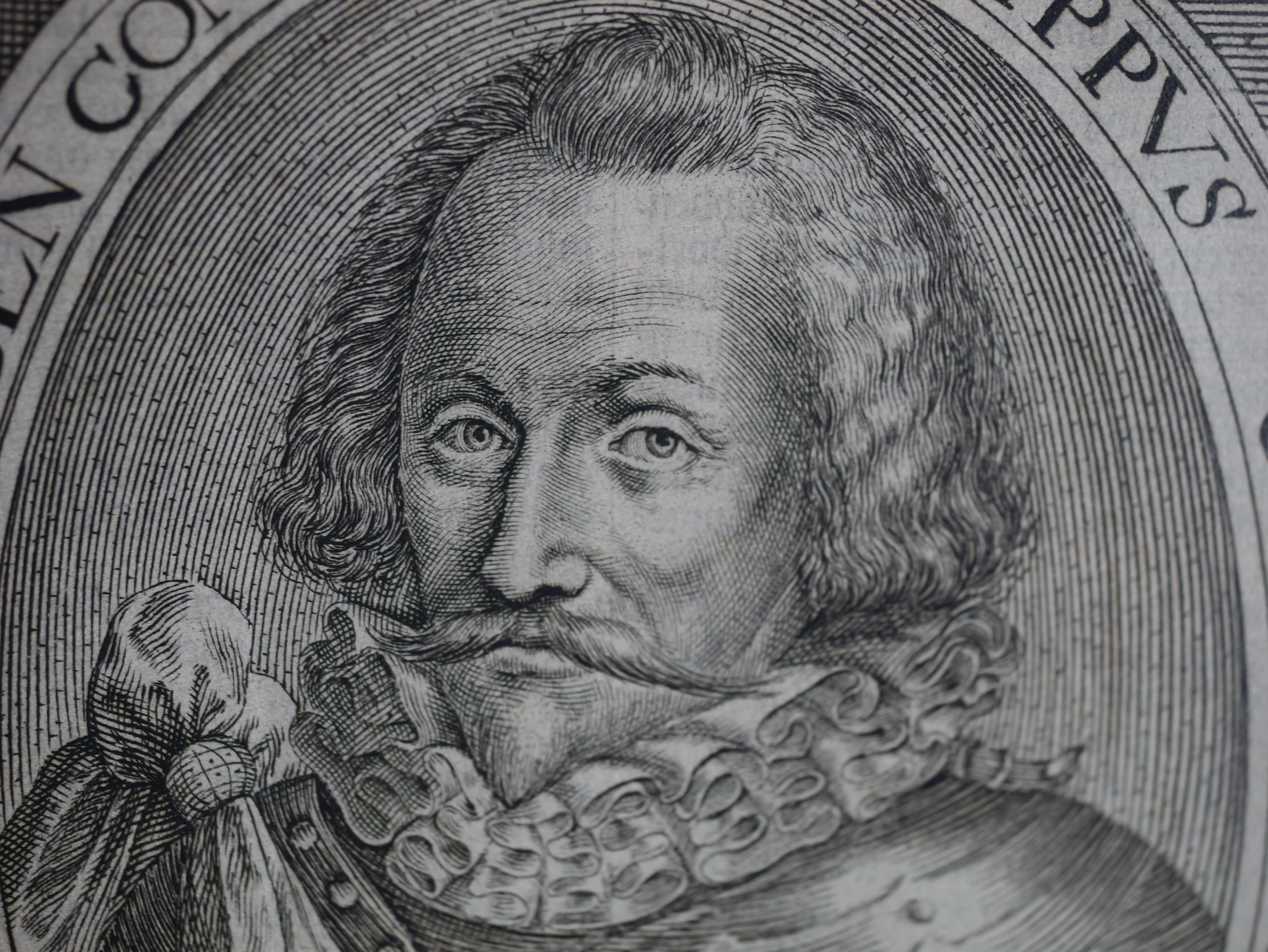 Dutch Antique Portrait of Philip of Hohenlohe-Neuenstein by Van Meteren, 1618 For Sale