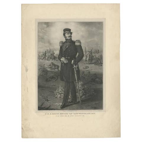 Antique Portrait of Prince Bernhard of Saxe-Weimar-Eisenach by Desguerrois