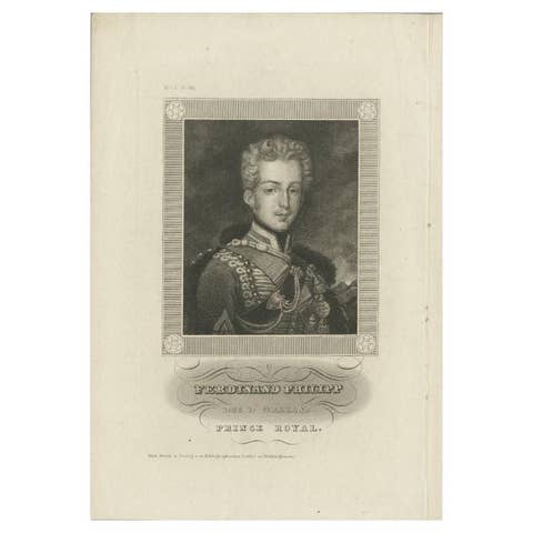 Antique Portrait of Prince Ferdinand Philippe of Orléans, circa 1840
