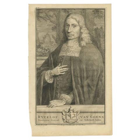 Antique Portrait of Rijckloff v Goens, Governor-General of the Dutch East Indies