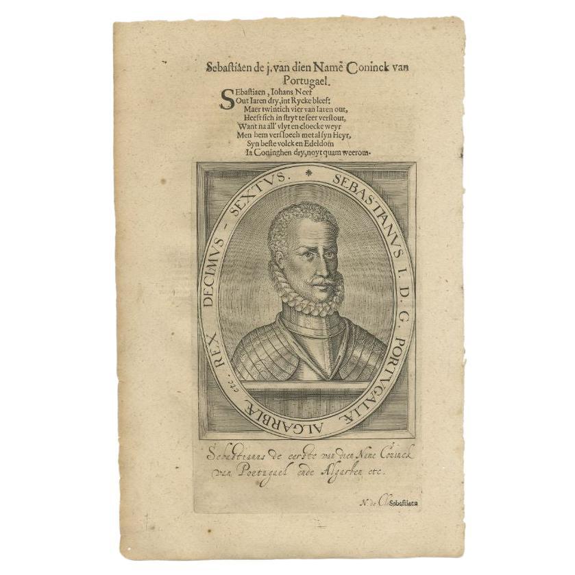 Retrato antiguo de Sebastián de Portugal por Janszoon, 1615