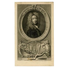Portrait ancien de Sir Samuel Garth par Houbraken, 1748