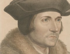 Antique Portrait of Sir Thomas More – Holbein, Bartolozzi Stipple Engraving 1793
