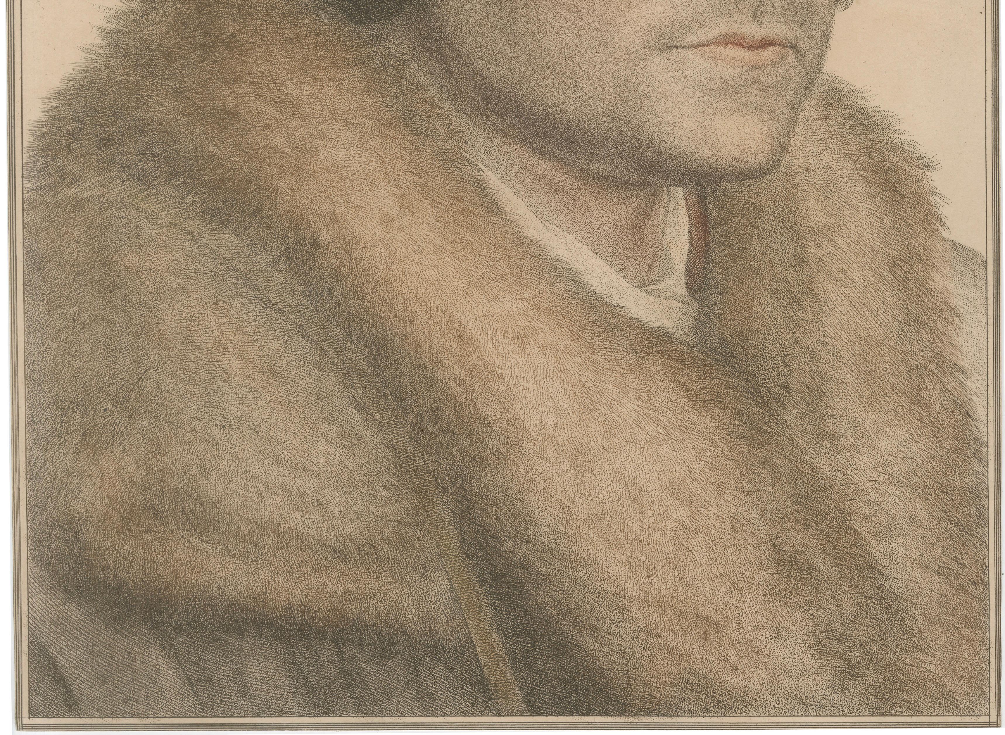 Antique Portrait of Sir Thomas More – Holbein, Bartolozzi Stipple Engraving 1793