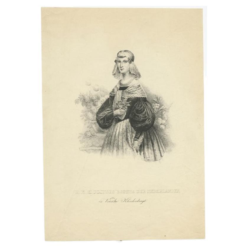 Antique Portrait of Sophie van Oranje-Nassau, c.1850 For Sale