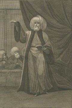 Antique Portrait of the Mufti by Picart, circa 1725