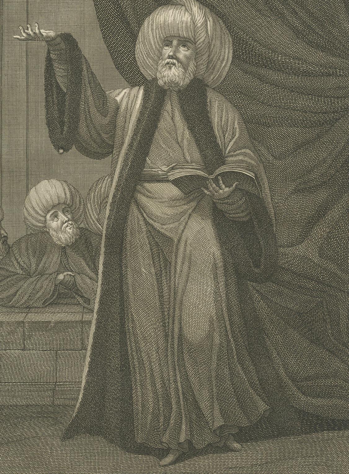 Antique Portrait of the Mufti by Picart, circa 1725 In Good Condition For Sale In Langweer, NL