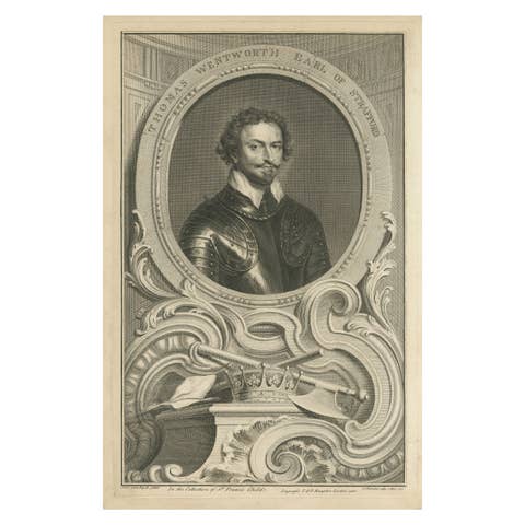 Antique Portrait of Thomas Wentworth, 1st Earl of Strafford