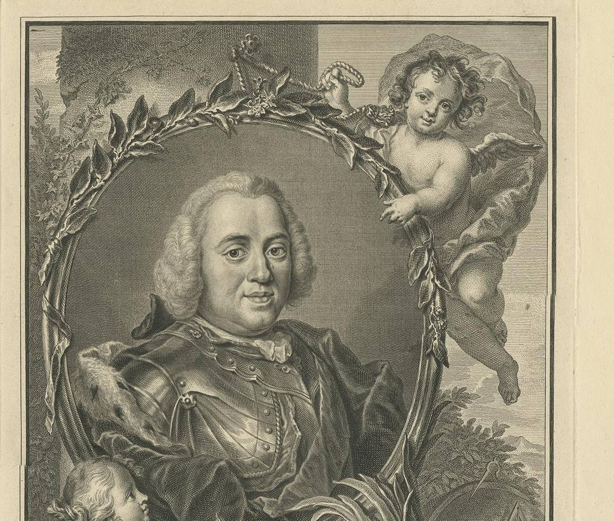 Antique Portrait of Willem Charles Henry Friso of Orange by Tanjé '1750'
