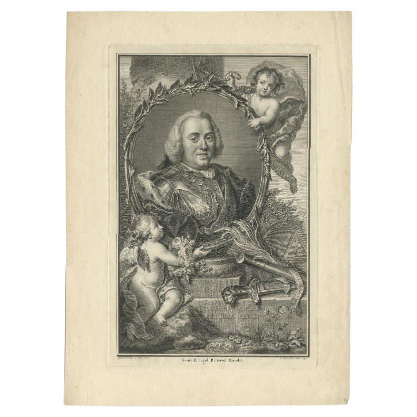 Antikes Porträt von William Charles Henry Friso aus Orange, 1750