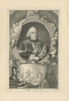 Antique Portrait of William Charles Henry Friso of Orange by Houbraken, 1751