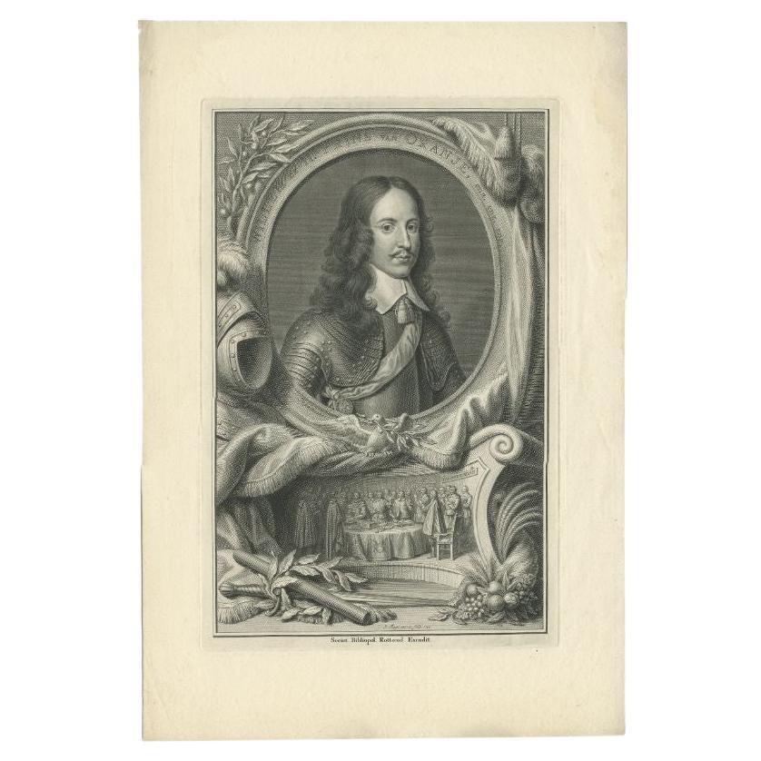 Antique Portrait of William II, Prince of Orange, 1749 For Sale