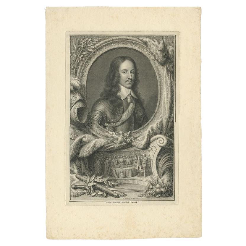 Antique Portrait of William II, Prince of Orange, by Tanjé, 1749 For Sale