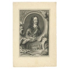 Portrait ancien de Guillaume II, prince d'Orange, par Tanjé, 1749