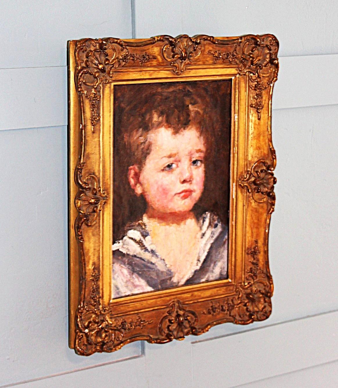 Portrait ancien du jeune garçon Robert Henri en vente 6