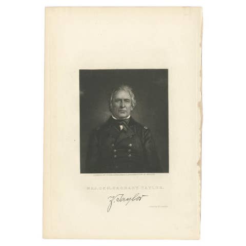 Antique Portrait of Zachary Taylor, the 12th President of the United States