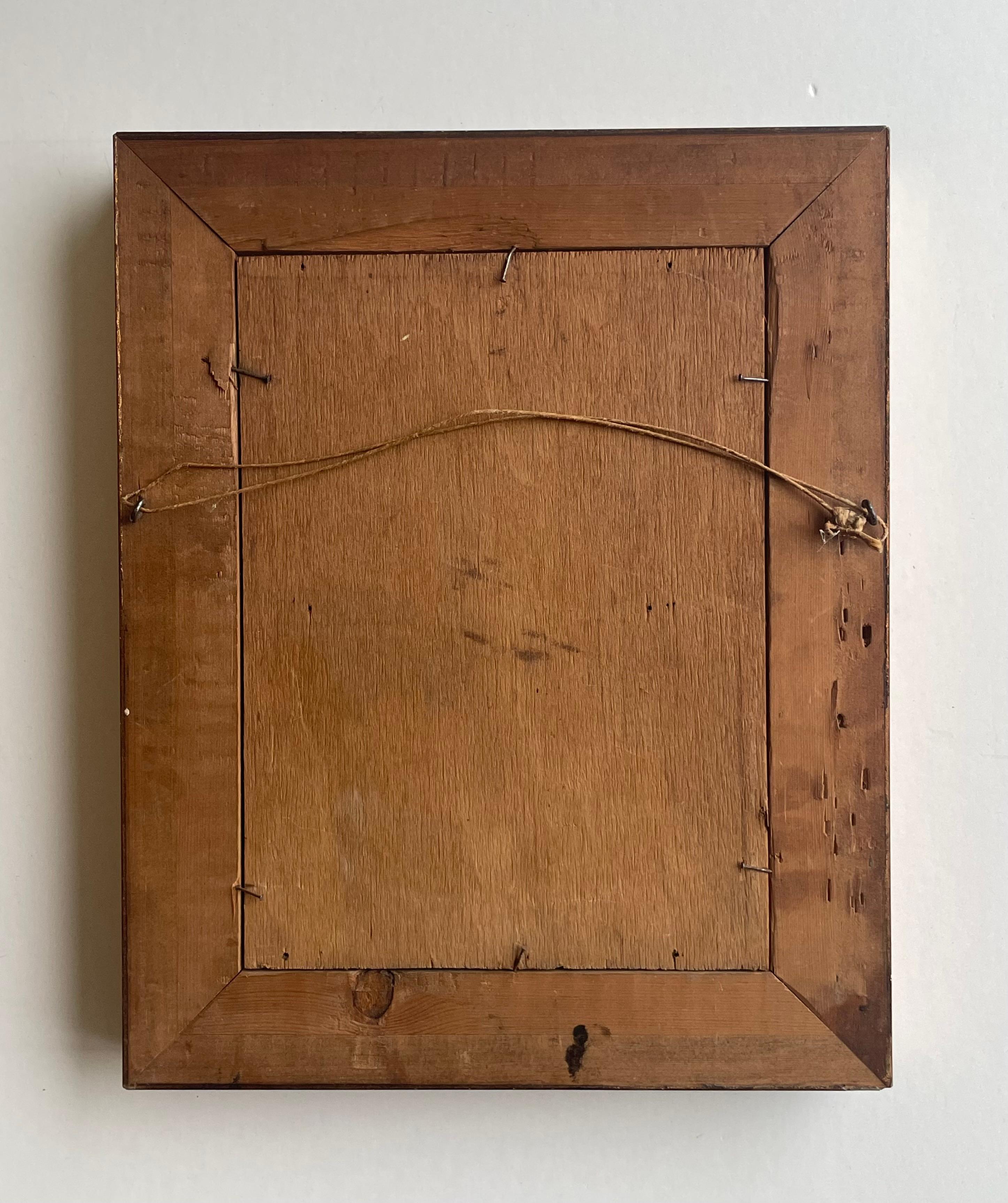 Peinture à l'huile ancienne du Danemark représentant une femme âgée en robe en vente 3