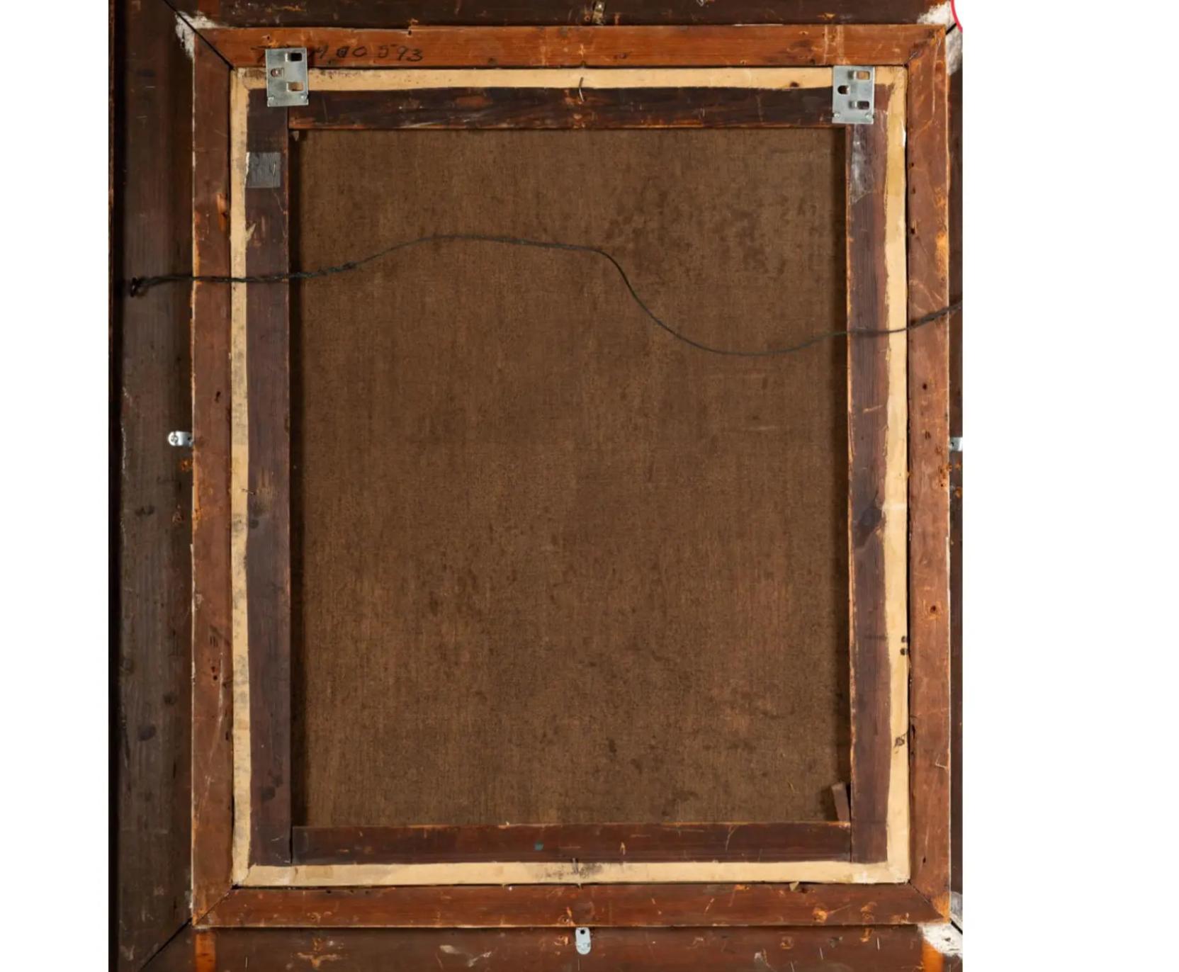 Peinture à l'huile ancienne d'un garçon avec un chien en vente 1