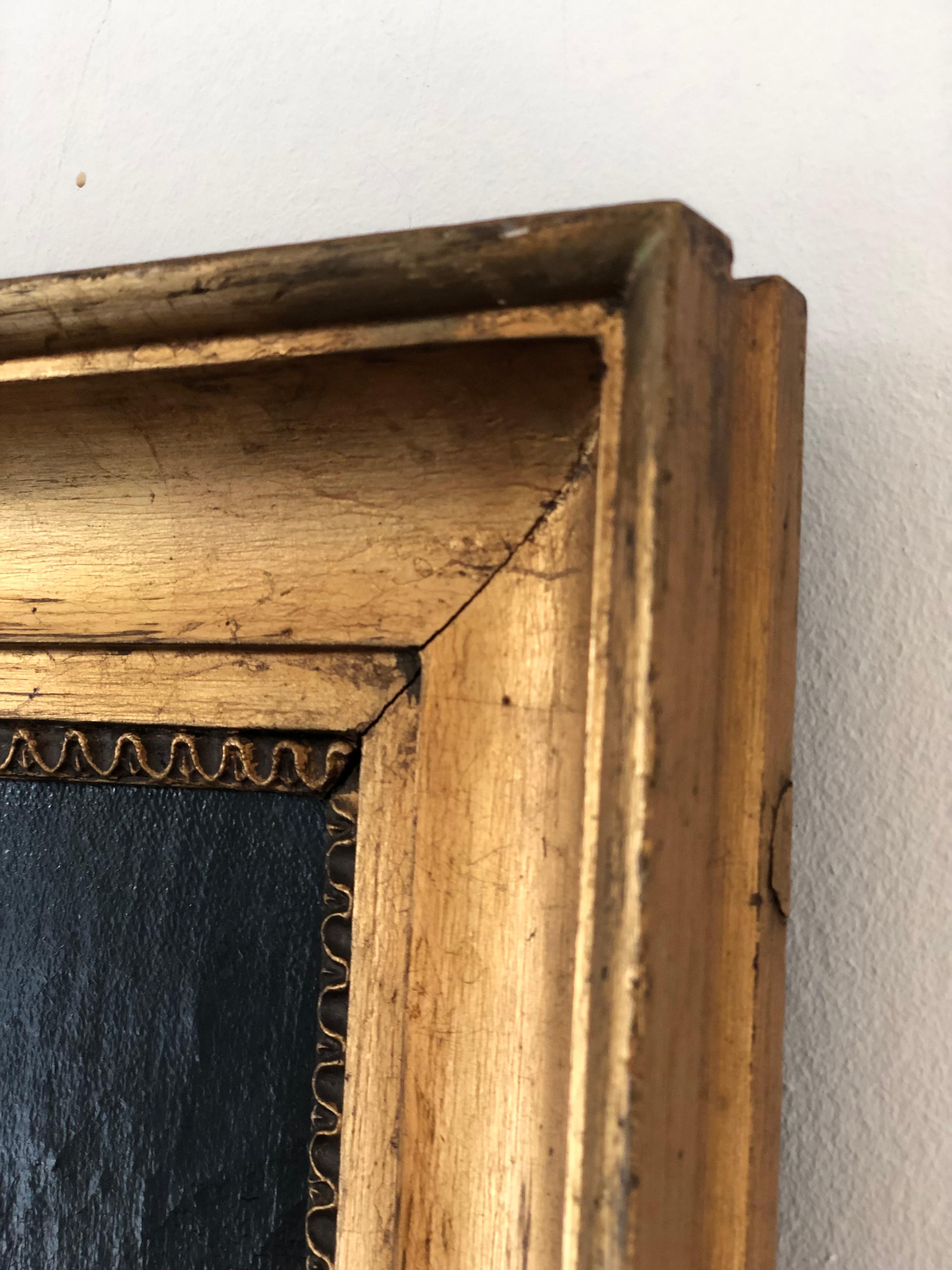 XIX secolo Antico ritratto di un gentiluomo danese - cornice dorata originale