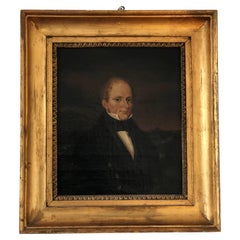 Antico ritratto di un gentiluomo danese - cornice dorata originale