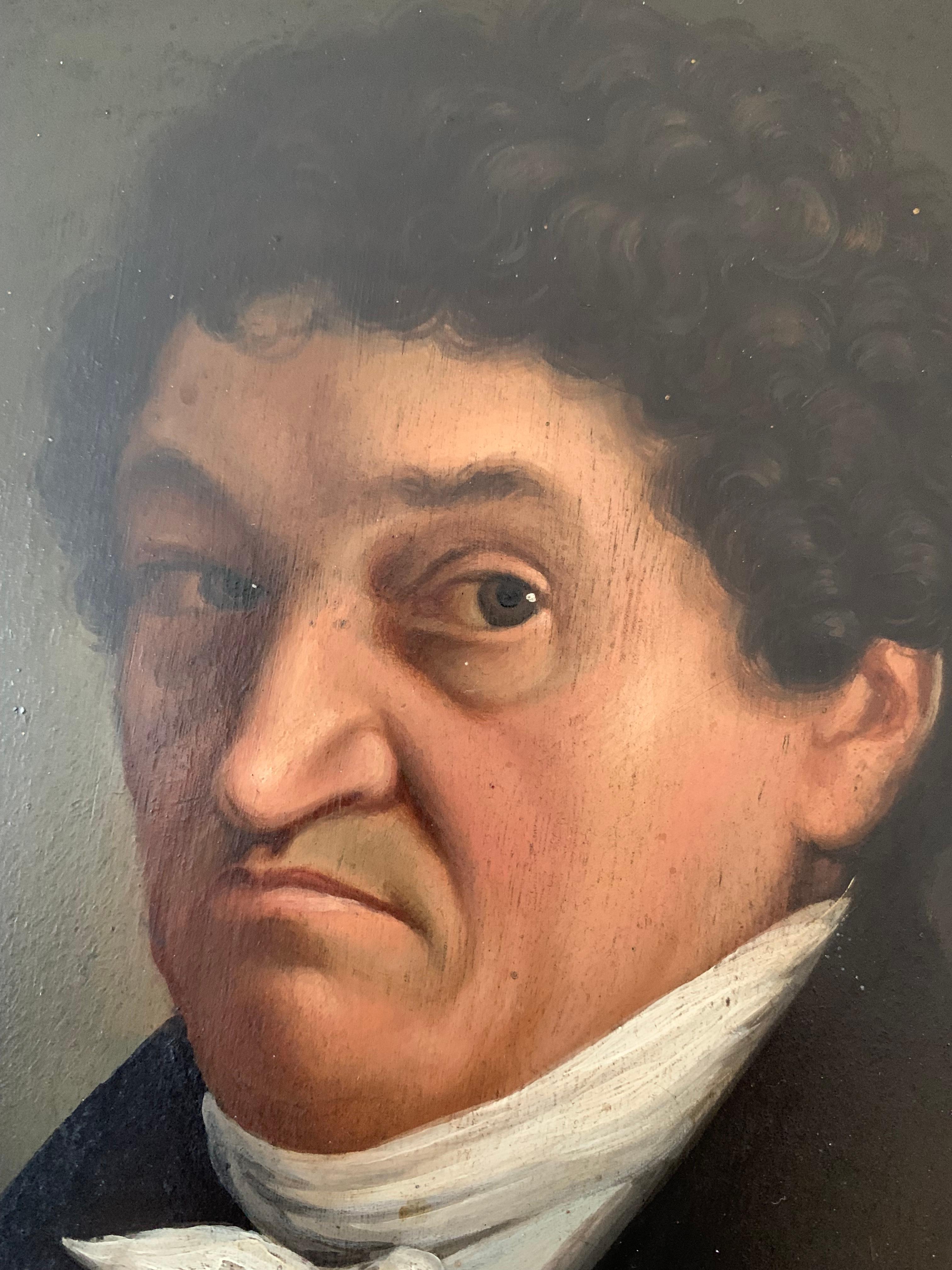 Antikes Porträtgemälde eines Gentleman der Elite von Coburg, antik (Handgeschnitzt) im Angebot