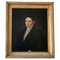 Antico ritratto di un gentiluomo tedesco - cornice dorata originale