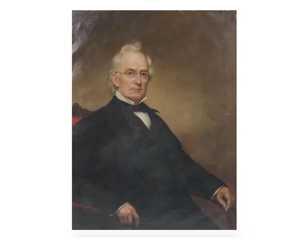 French Antique Portrait Painting of a Noble Man