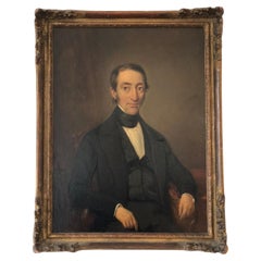 Antico ritratto di medico d'élite olandese - Cornice dorata originale