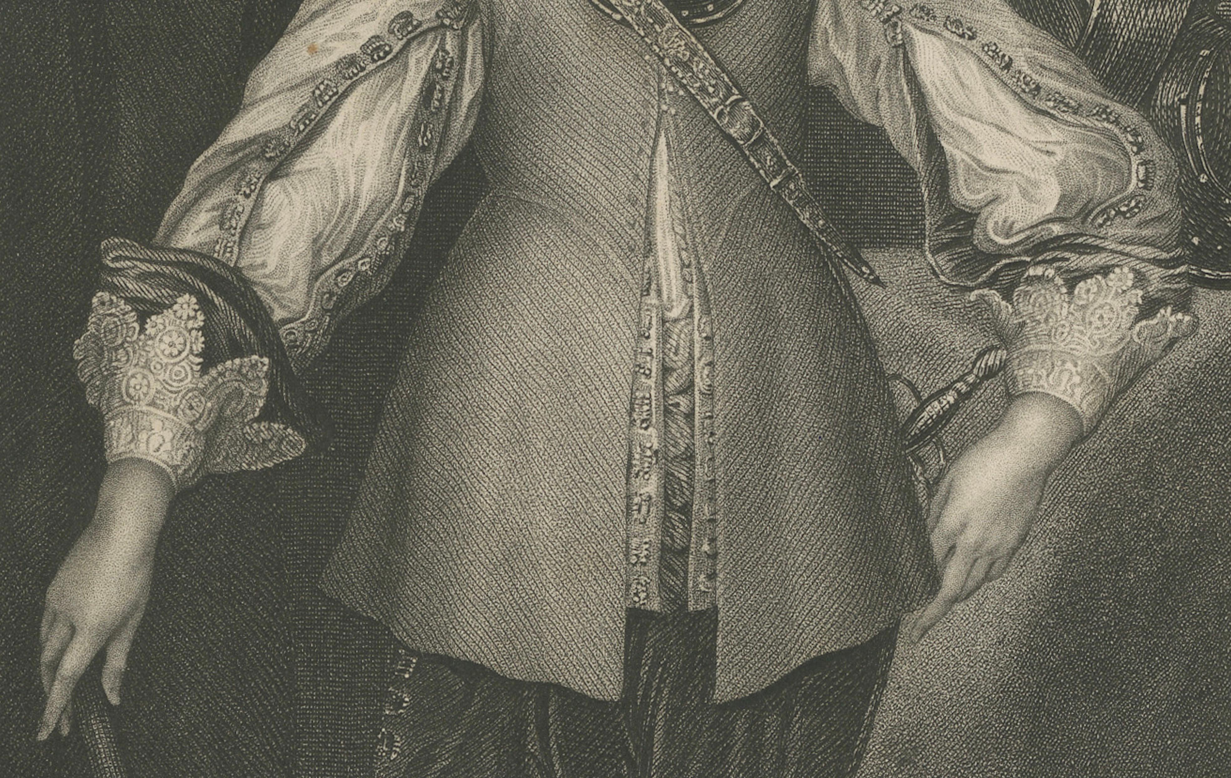 Antique Portrait Prince Rupert – English Civil War Commander, c.1850