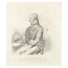 Retrato Antiguo - Mariscal de Campo von Blücher, Comandante Prusiano, 1814