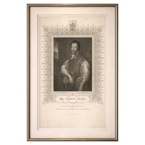 Antique Portrait Sir Francis Drake – Tallis Engraving, c.1850