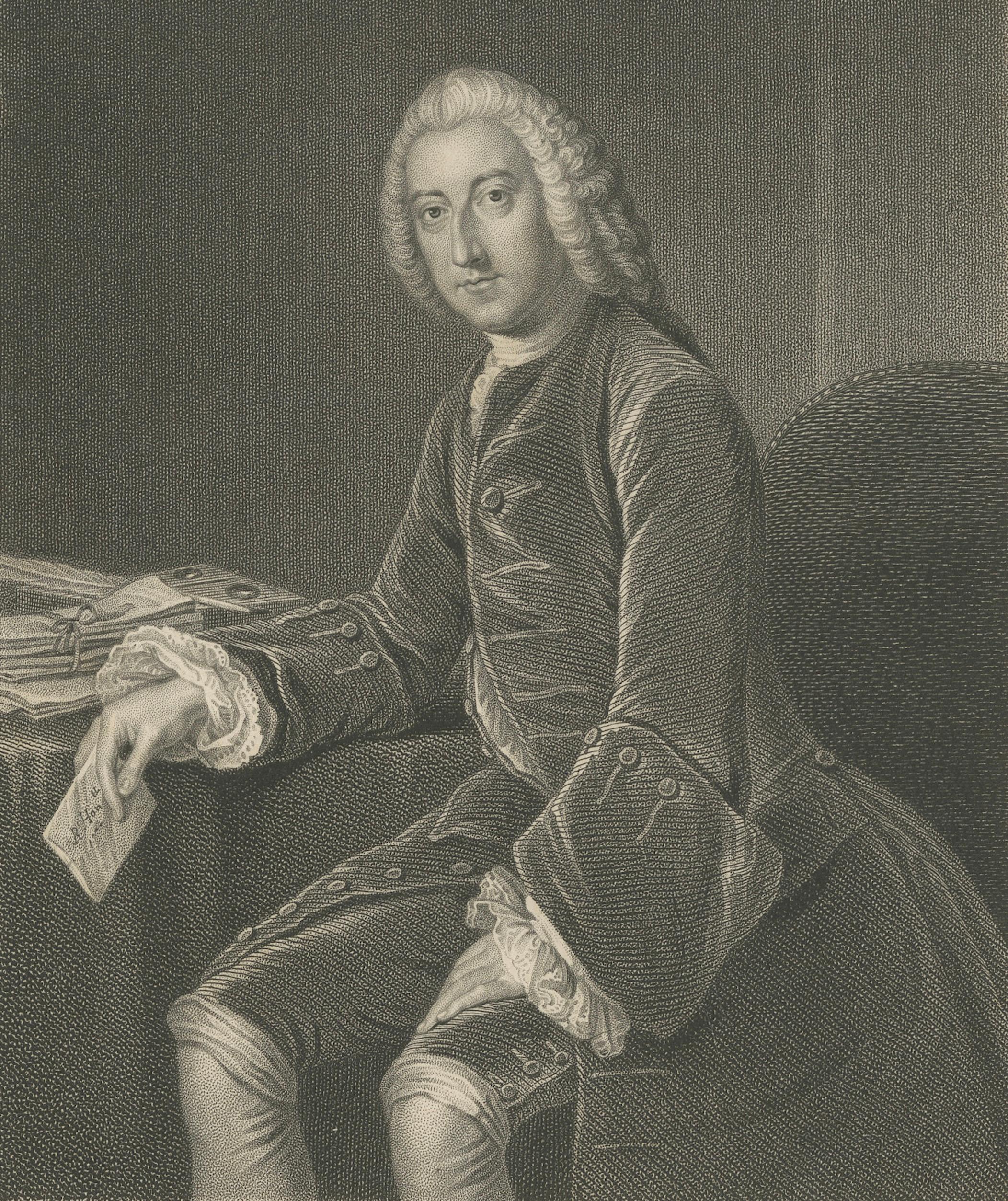 Antique Portrait William Pitt – Earl of Chatham, Tallis Engraving c.1850