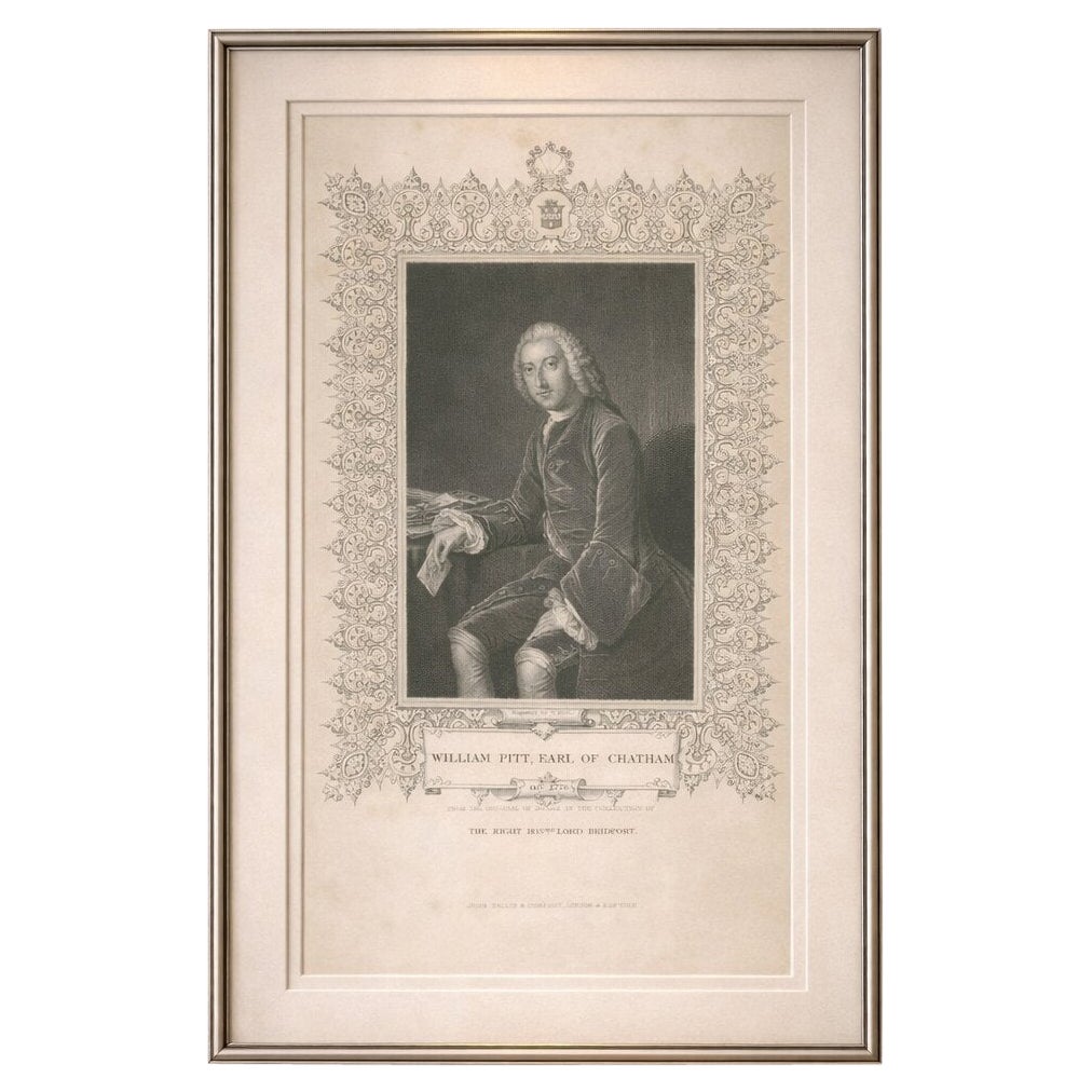 Antique Portrait William Pitt – Earl of Chatham, Tallis Engraving c.1850